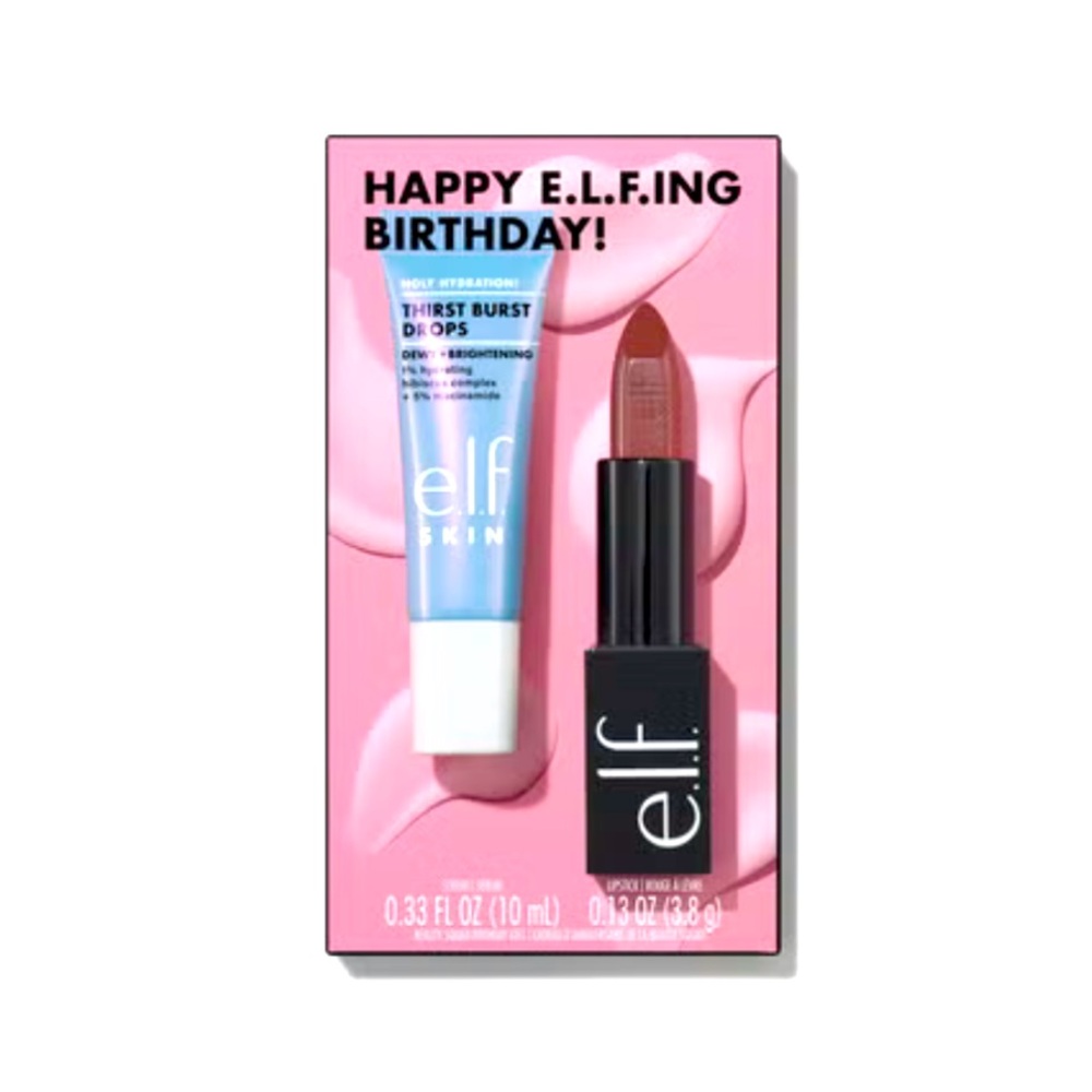 ELF Set with Drive Satin Lipstick and Thirst Burst Drops  - Brand New